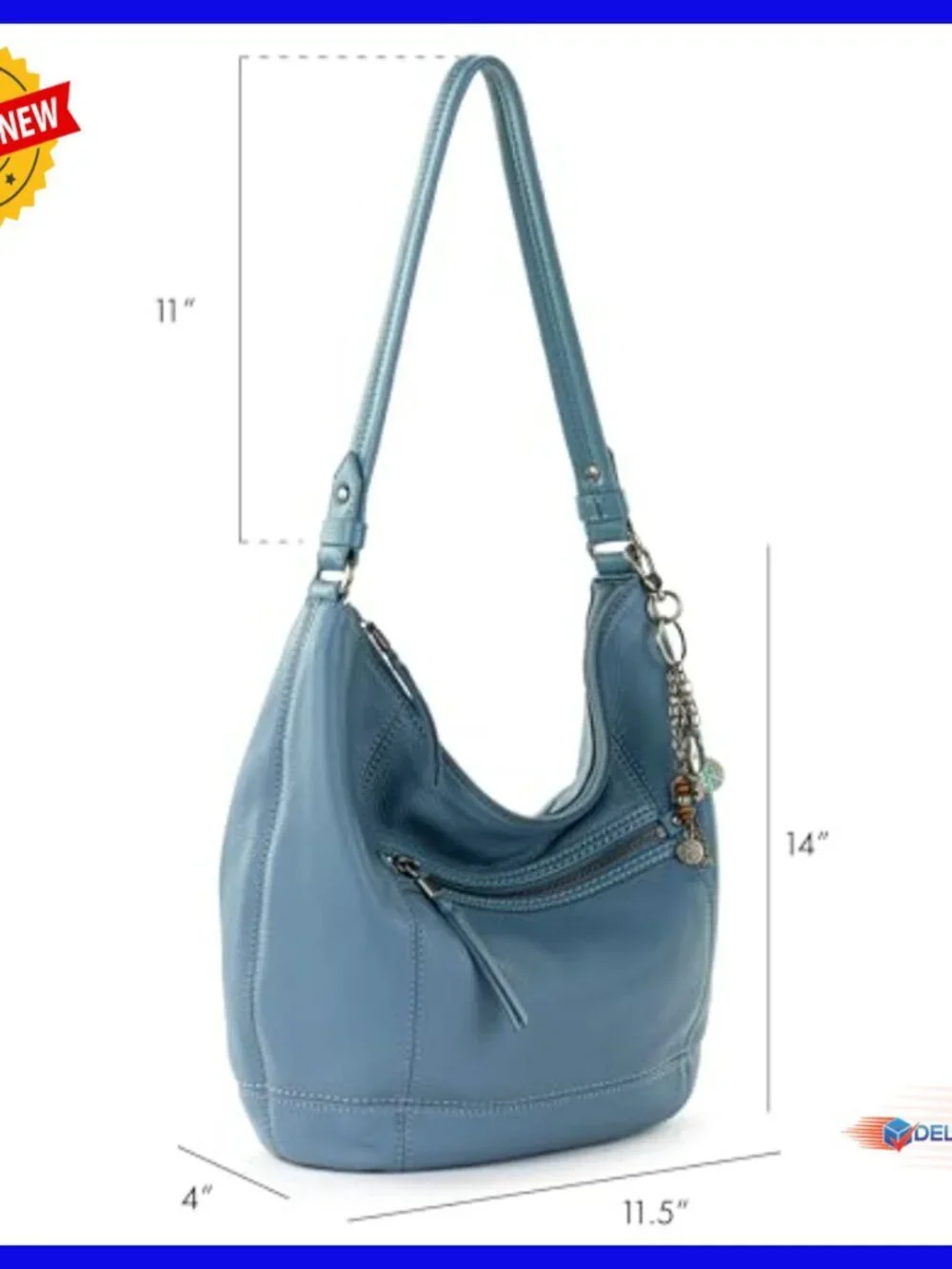 Large Leather Hobo Handbag with Zipper Pockets for Everyday Travel